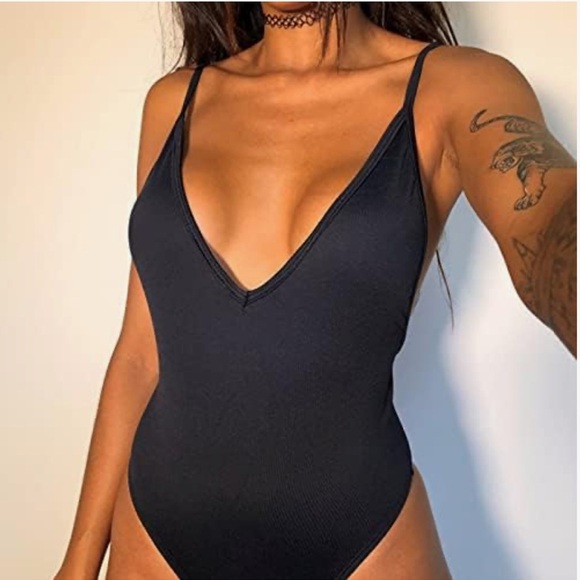 Sleek Black Juniper One-Piece Swimsuit with Spaghetti Straps NWT 208.00 - Picture 4 of 5